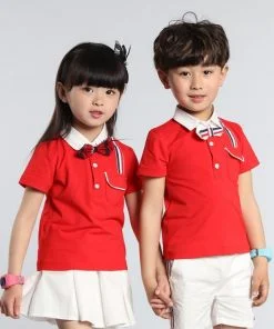 đồng phục học sinh mầm non đỏ