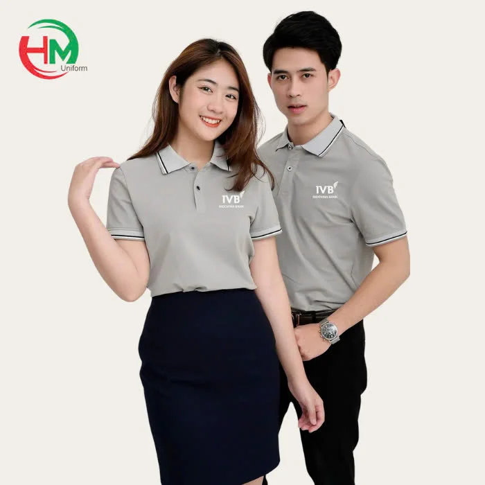 Áo Đồng Phục Polo Màu Xám IVB Thanh Lịch Cho Doanh Nghiệp 6 Mẫu áo đồng phục polo TVC