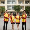 Áo Khoác Đồng Phục Học Sinh Phối Màu Đỏ - Vàng Năng Động, Hiện Đại 1 áo khoác gió đồng phục