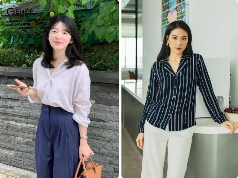 Mẫu Áo Sơ Mi Nữ Đẹp Cho Người Béo Bụng