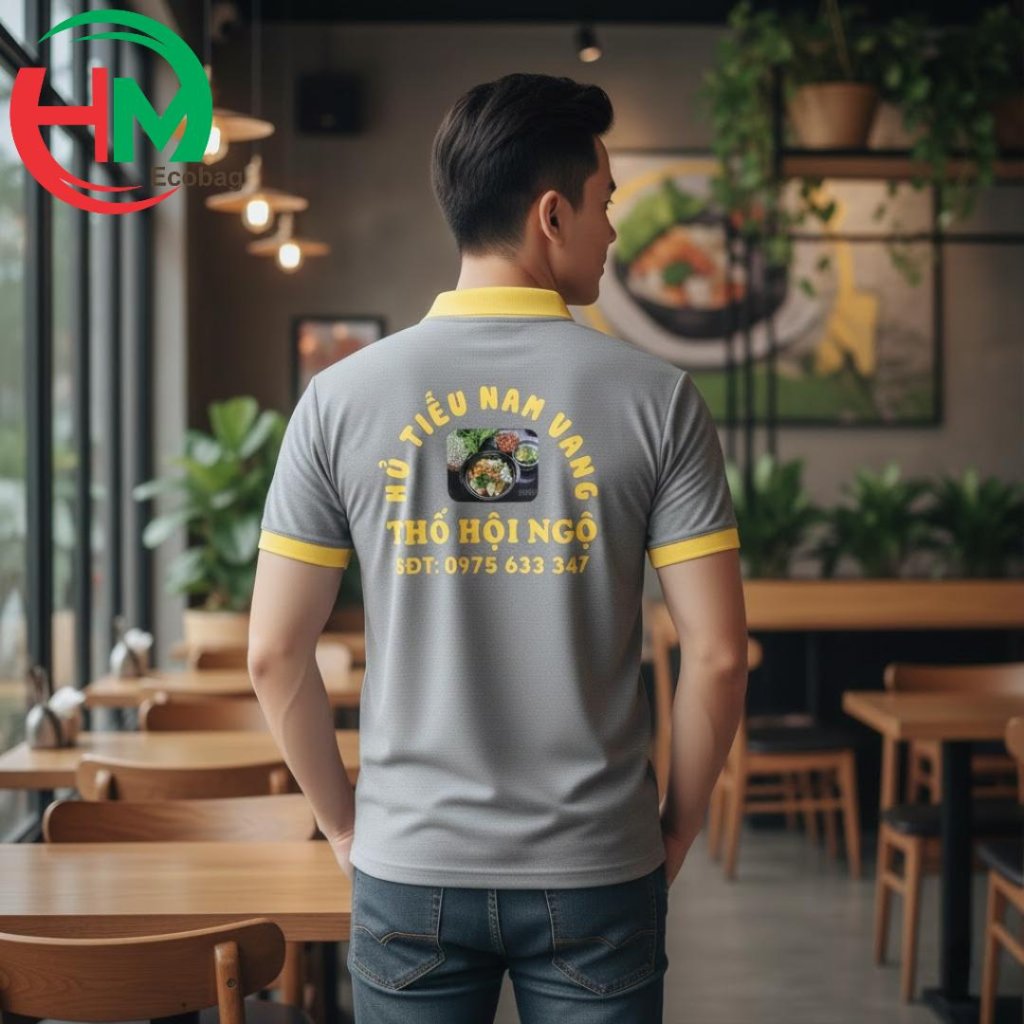 Mặt sau áo đồng phục áo hủ tiếu nam vang