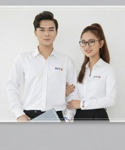 mẫu áo sơ mi đồng phục BIDV tại Đồng Phục Hoàng Minh
