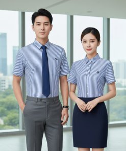 áo sơ mi đồng phục sọc kẻ công sở