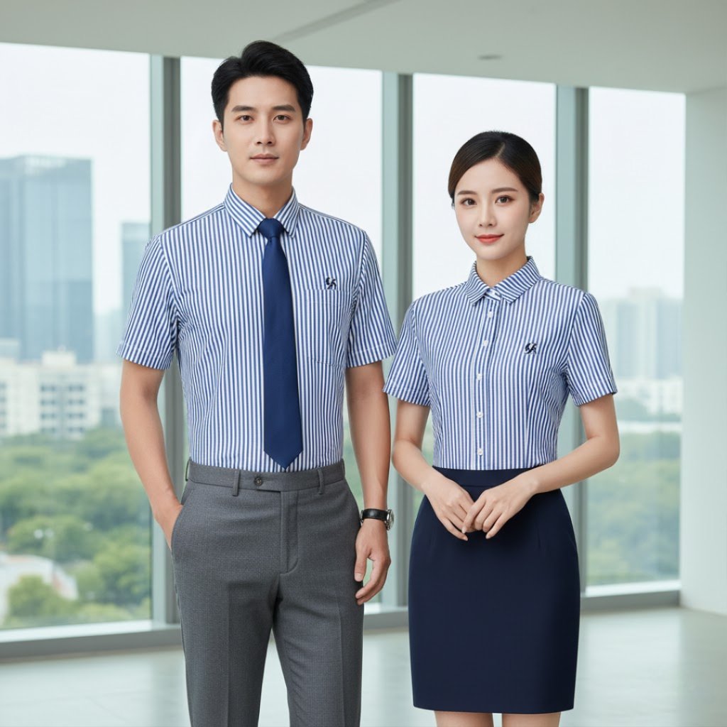 Mẫu Áo Sơ Mi Đồng Phục Công Ty Được Doanh Nghiệp Ưa Chuộng Hiện Nay 5 Mẫu áo sơ mi đồng phục công ty ngắn tay