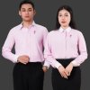 ao so mi dong phuc mau hong pastel