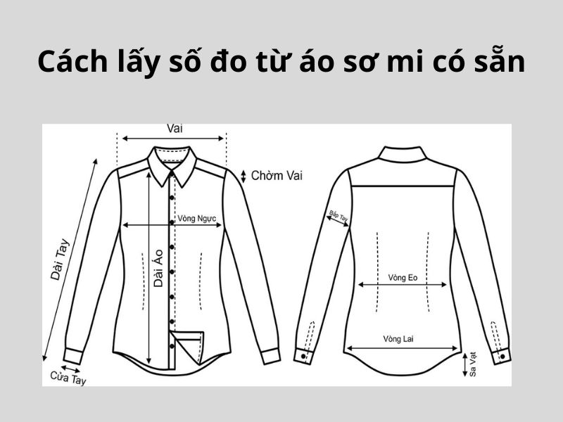 Các số đo quan trọng khi chọn size áo sơ mi đồng phục