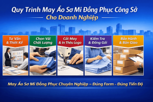quy trình may áo sơ mi đồng phục công sở