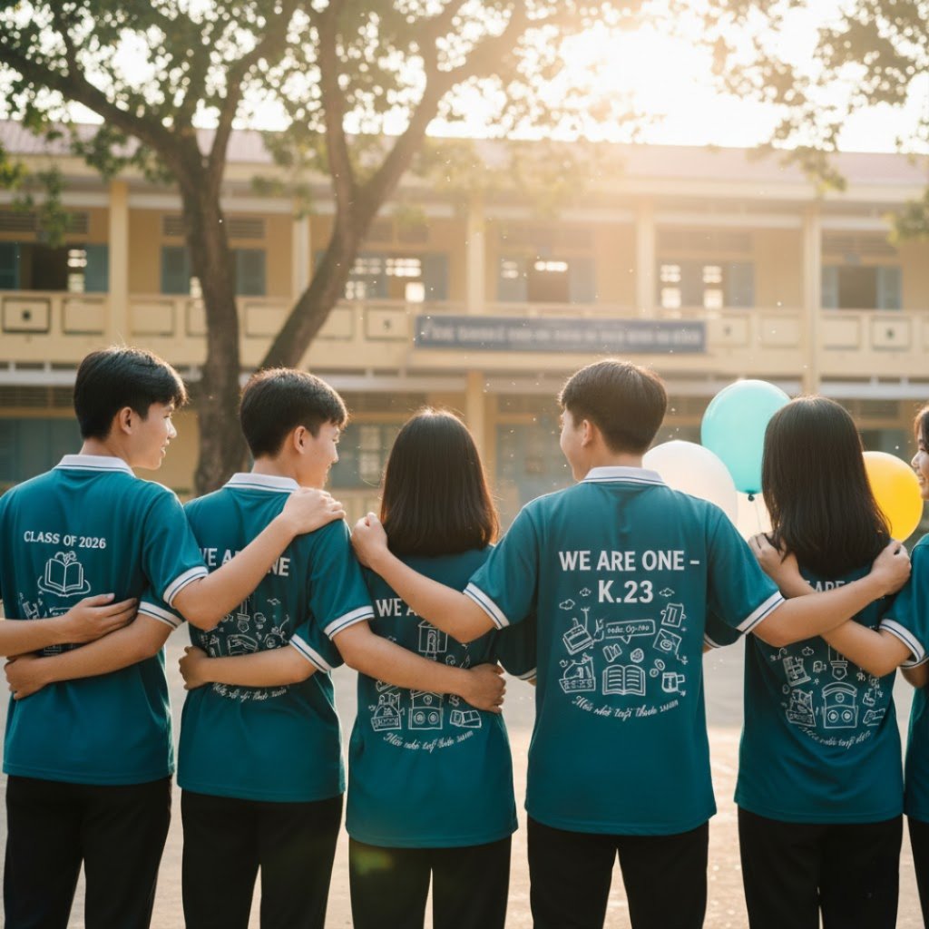 Áo lớp mang phong cách kỉ niệm cuối cấp
