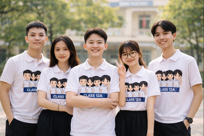 Mẫu áo đồng phục lớp có cổ
