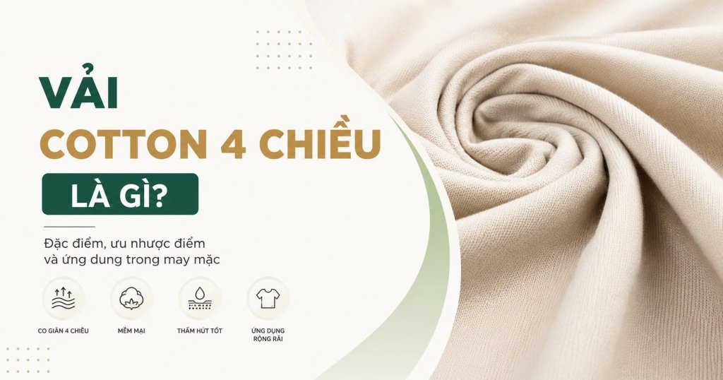 Vải cotton co giãn 4 chiều là gì